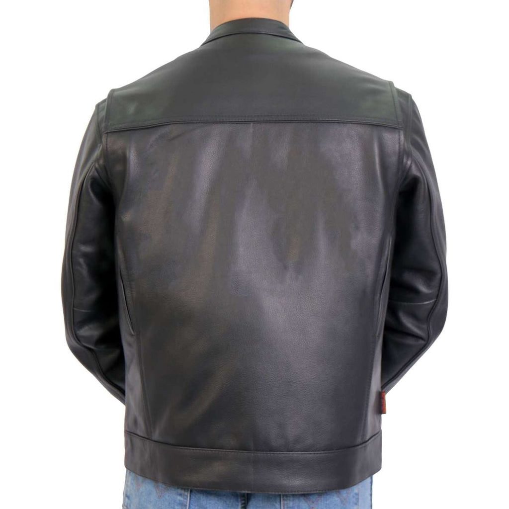 Hot Leathers Men's Lockstep Leather Motorcycle Jacket - JKM1028