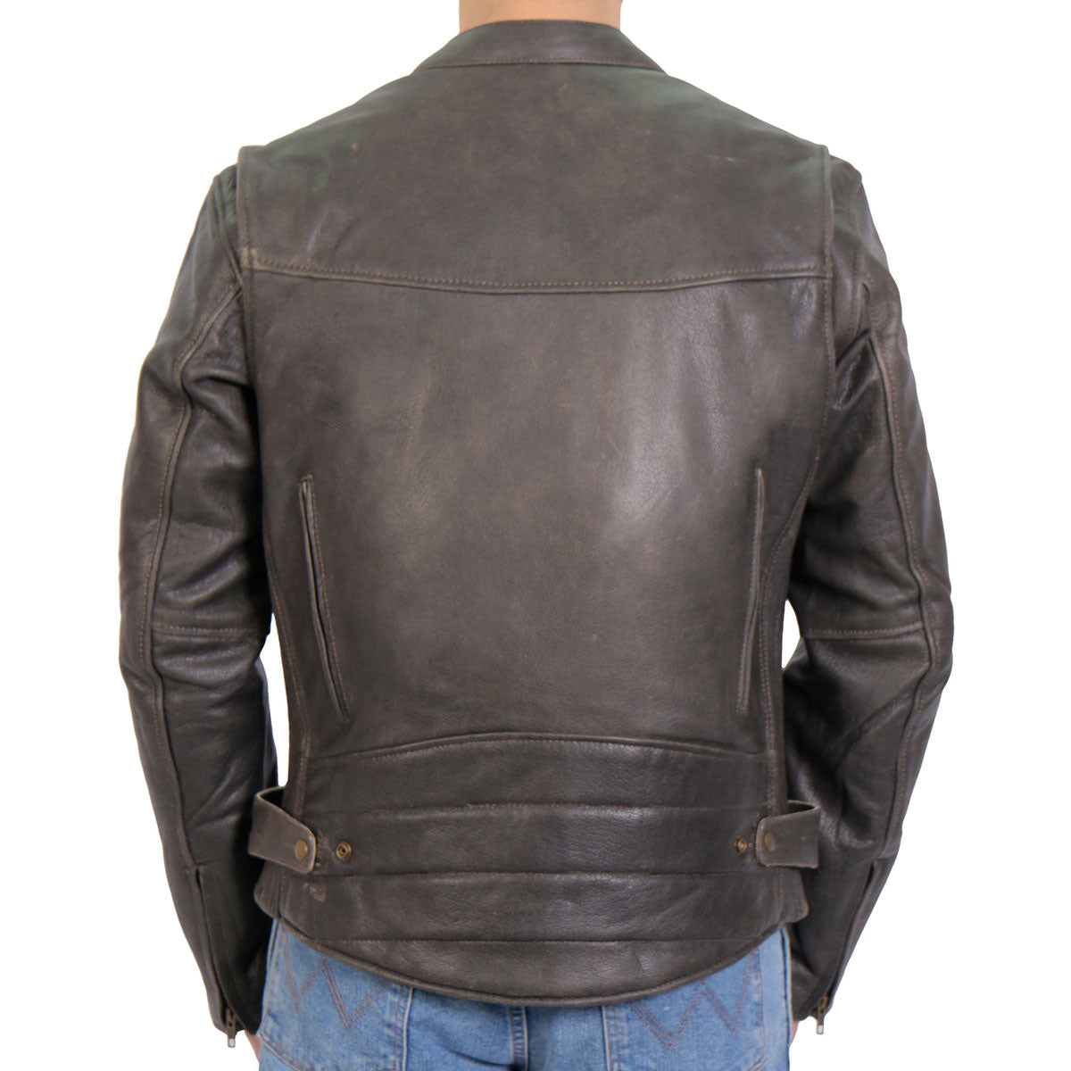 Hot Leathers Men's Dustbound Leather Motorcycle Jacket - JKM1029