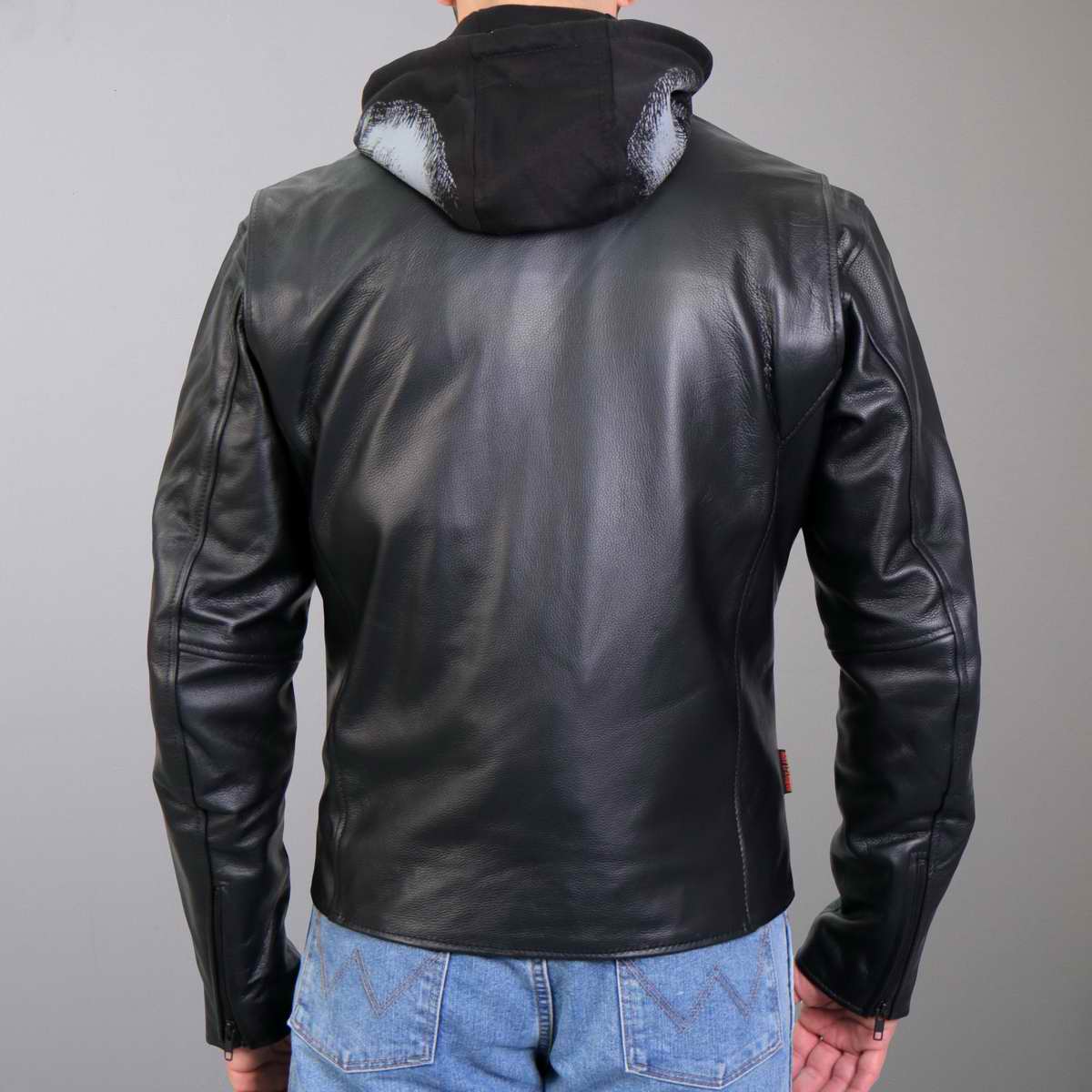Hot Leathers Men's Grave Thread Leather Motorcycle Jacket - JKM1031