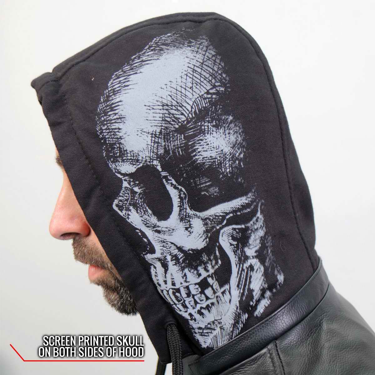 Hot Leathers Men's Grave Thread Leather Motorcycle Jacket - JKM1031