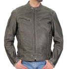 Hot Leathers Men's Ash Racer Café Racer Leather Jacket - JKM1033