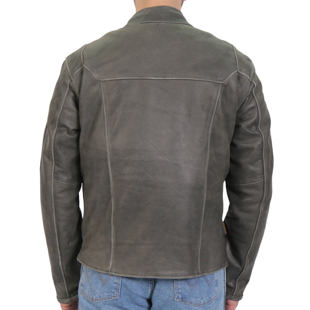 Hot Leathers Men's Ash Racer Café Racer Leather Jacket - JKM1033