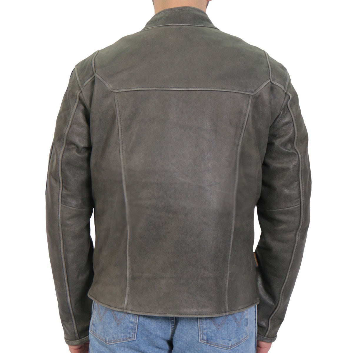 Hot Leathers Men's Ash Racer Café Racer Leather Jacket - JKM1033