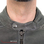 Hot Leathers Men's Ash Racer Café Racer Leather Jacket - JKM1033