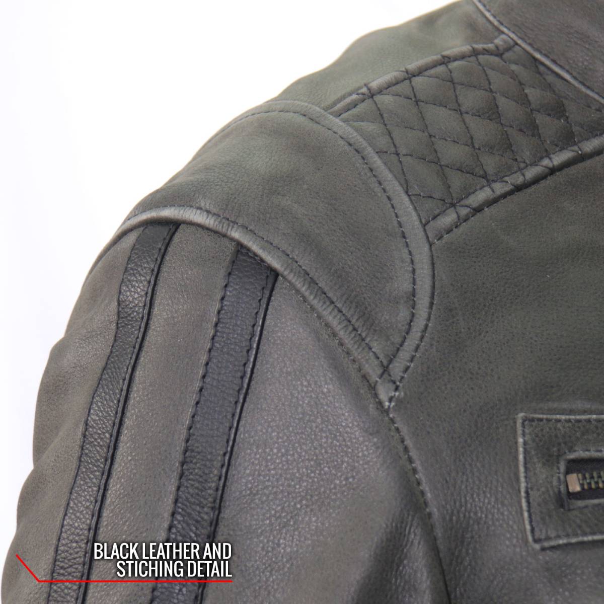 Hot Leathers Men's Ash Racer Café Racer Leather Jacket - JKM1033