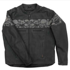 Hot Leathers Men's Ghost Skull Leather Motorcycle Jacket - JKM2002
