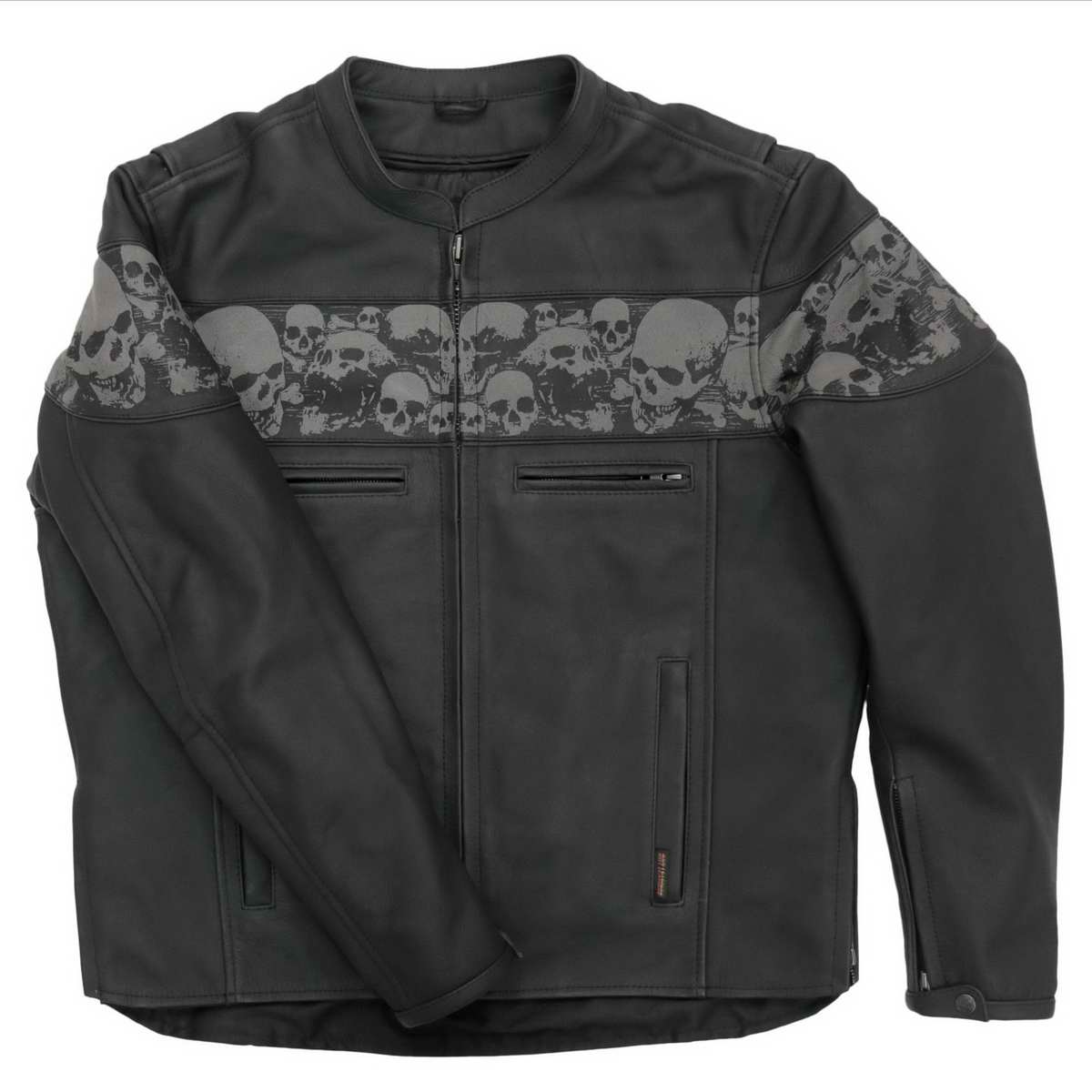 Hot Leathers Men's Ghost Skull Leather Motorcycle Jacket - JKM2002