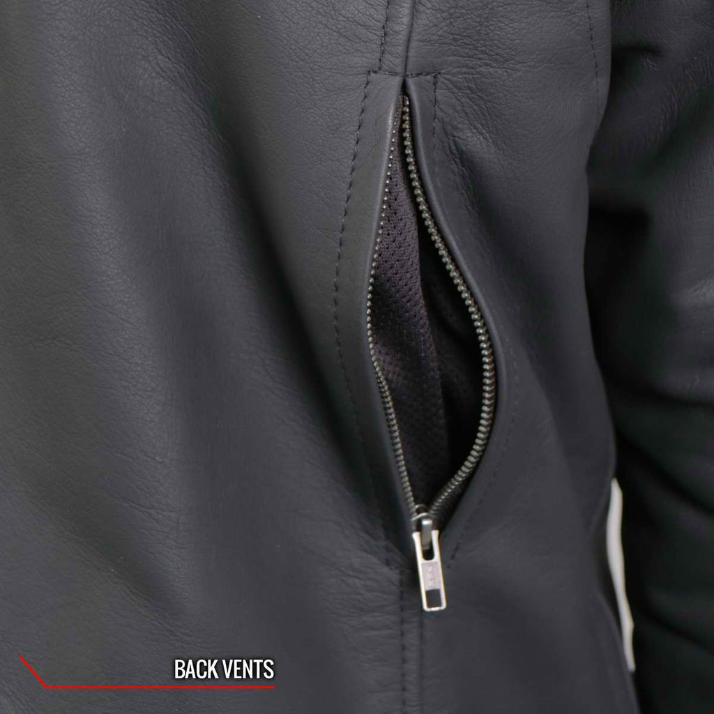 Hot Leathers Men's Ghost Skull Leather Motorcycle Jacket - JKM2002