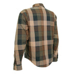 Hot Leathers JKM3007 Men's Black/Brown CE Armored Flannel Motorcycle Shirt Jacket - Aramid Fiber Reinforced