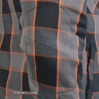 Hot Leathers JKM3202 Men’s CE Armored Flannel Motorcycle Shirt Jacket - Aramid Reinforced w/ Leather Shoulder Panels