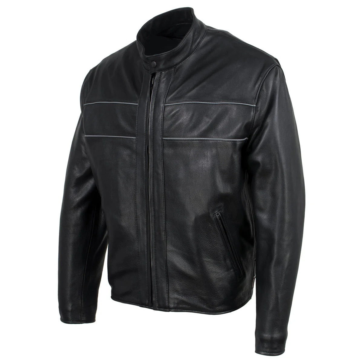 Echo Black Premium Leather Motorcycle Jacket for Men