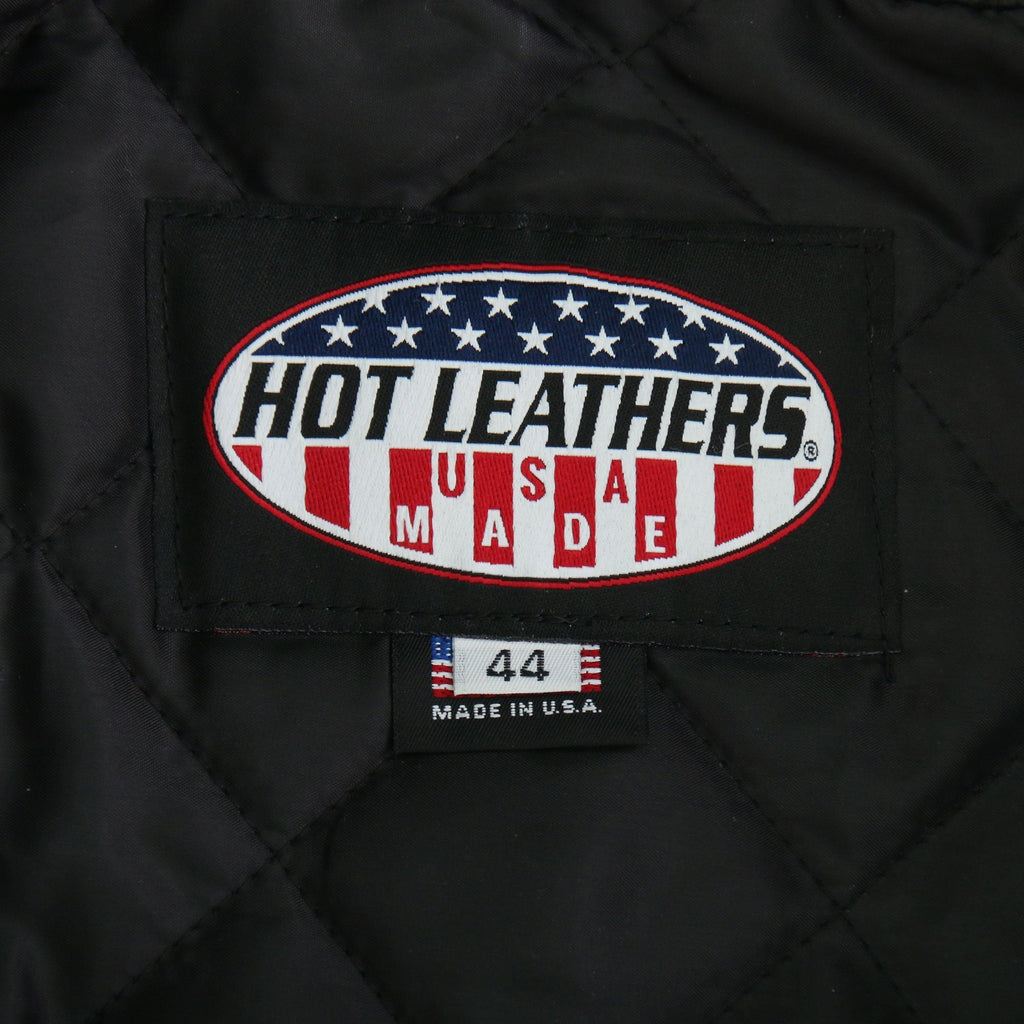 Hot Leathers JKM5006 USA Made Men's Black Leather Motorcycle Jacket