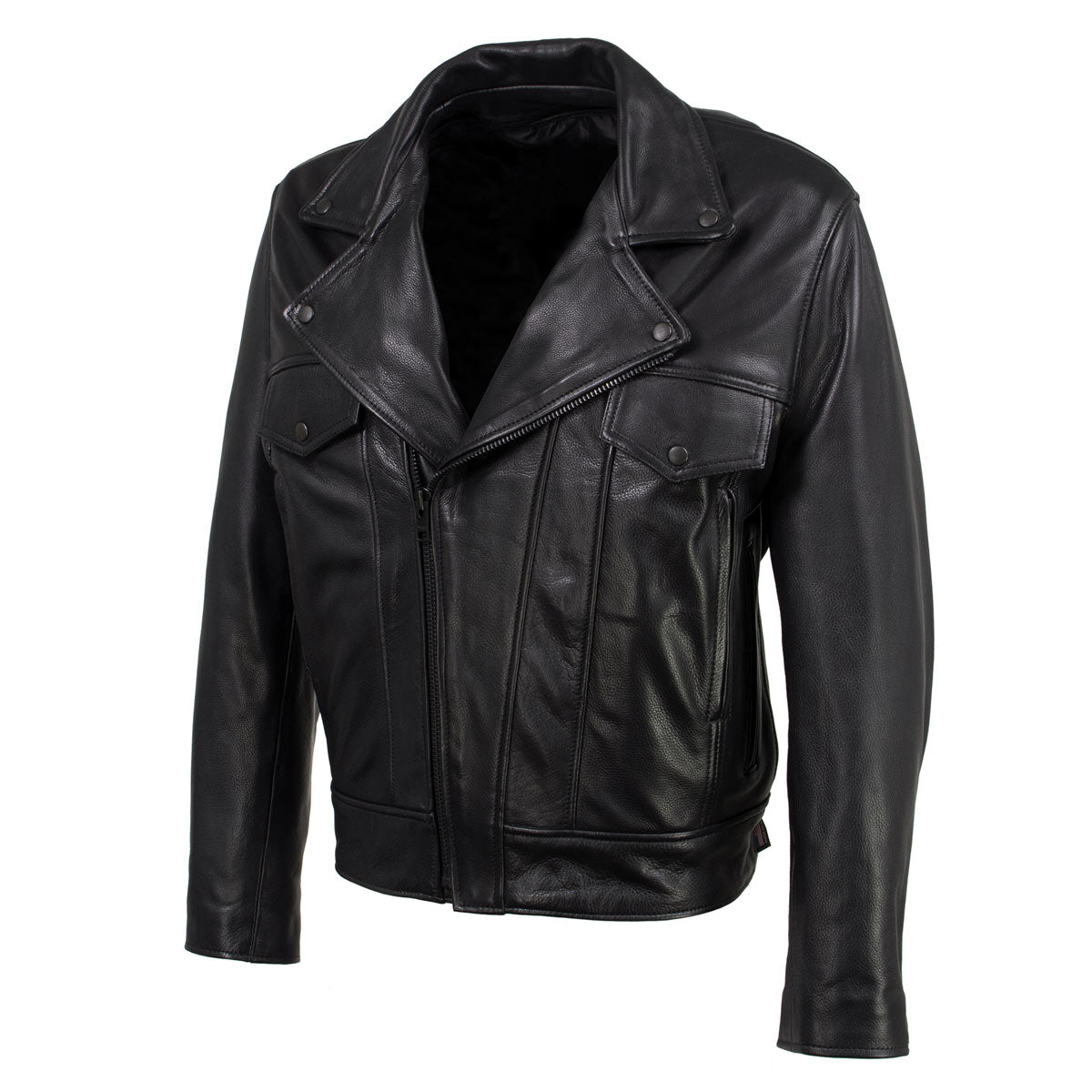 Hot Leathers JKM5008 USA Made Men's 'Revolve' Black Premium Leather Vented Motorcycle Jacket