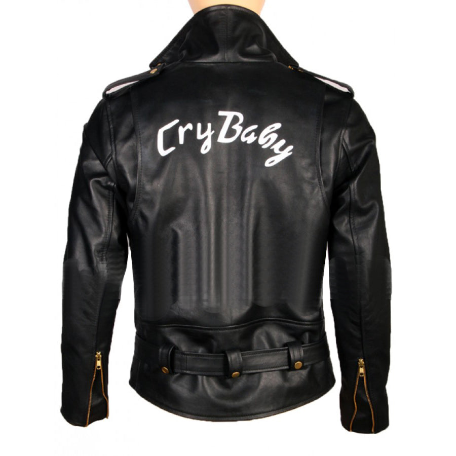 Johnny Depp Black Leather Cry Baby Motorcycle Jacket