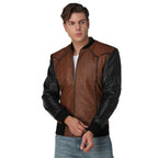 Justin Bomber Brown Leather Jacket