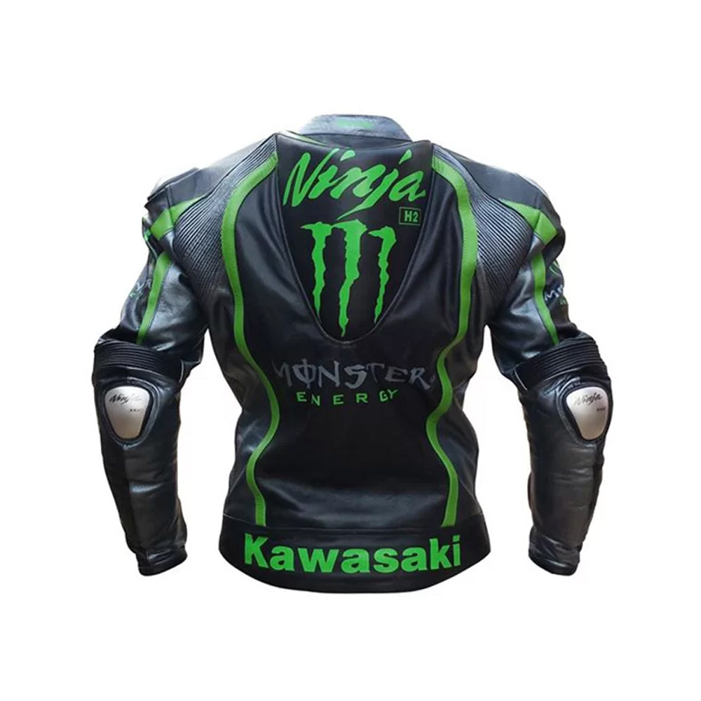 Kawasaki Monster Energy Racing Jacket – Ninja H2 Edition Cowhide Leather