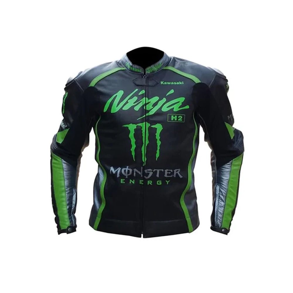 Kawasaki Monster Energy Racing Jacket – Ninja H2 Edition Cowhide Leather
