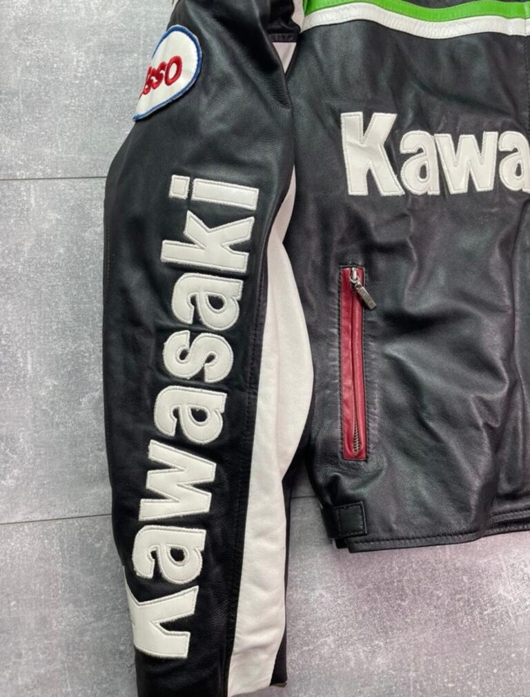 Trending Cowhide Kawasaki Motorcycle Racing Leather Jacket