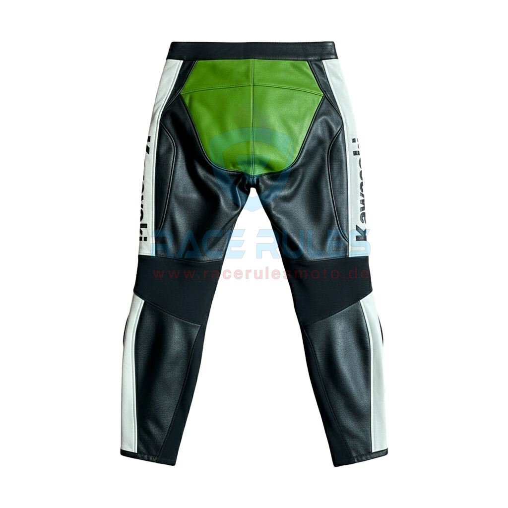 Vintage Kawasaki Real Leather Motorcycle Racing Pant Unisex Biker Trouser
