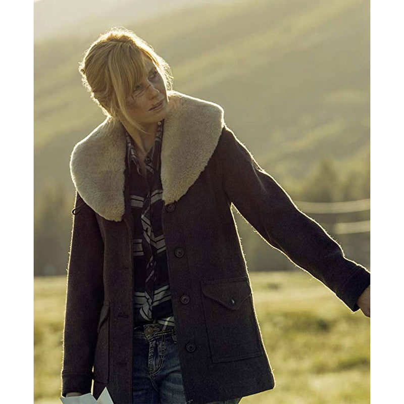 Yellowstone Season 02 Kelly Reilly Shawl Collar Coat
