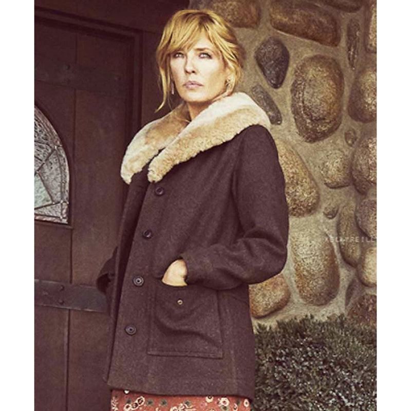 Yellowstone Season 02 Kelly Reilly Shawl Collar Coat