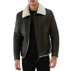 Oslo Mens Black Shearling Leather Jacket