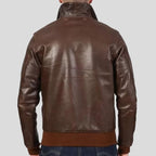 Men's Brown Real Leather Bomber Flight Jacket
