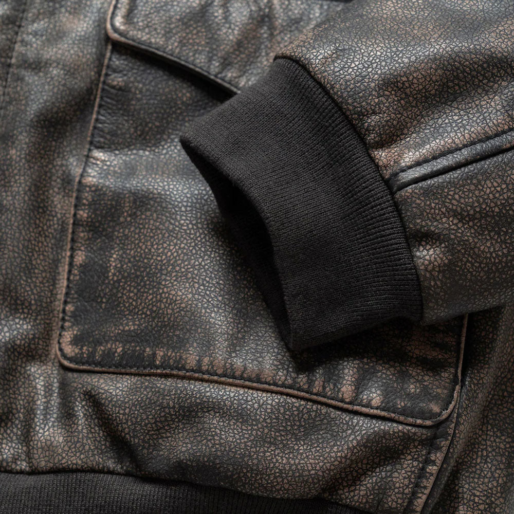 Men's Distressed Leather Bomber Jacket – Brown Aviator Style