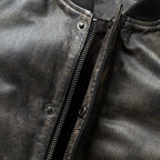 Men's Distressed Leather Bomber Jacket – Brown Aviator Style
