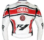 Yamaha Racing Cowhide White Leather Jacket