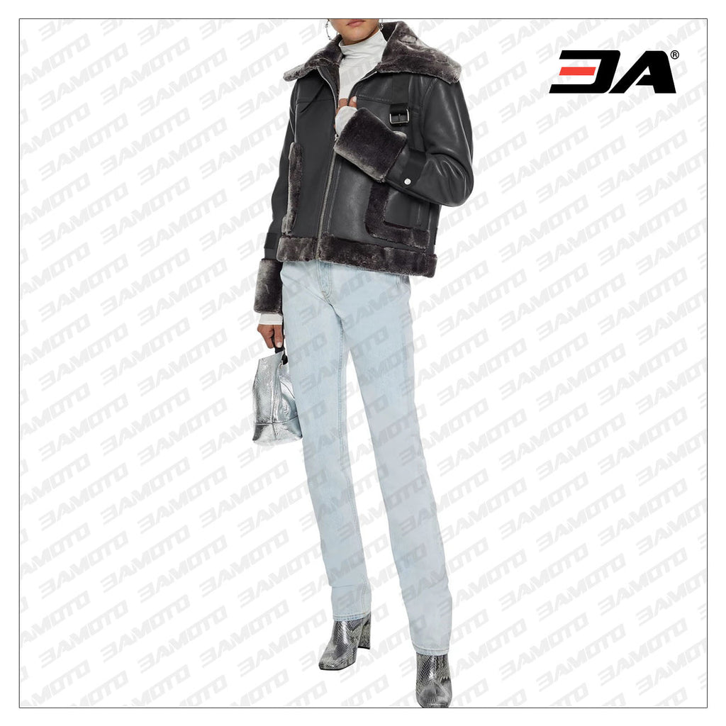 Lianna Faux Fur Trimmed Leather Jacket