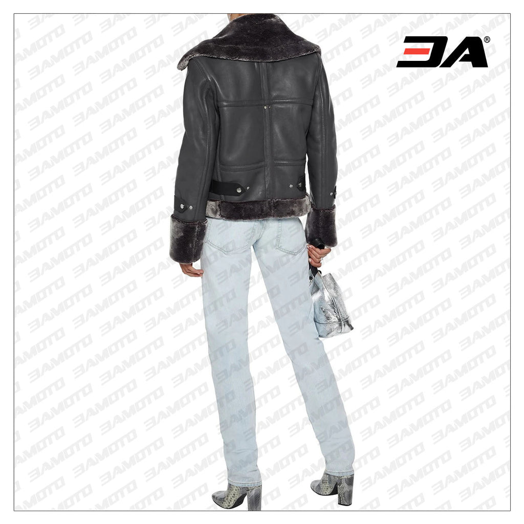 Lianna Faux Fur Trimmed Leather Jacket