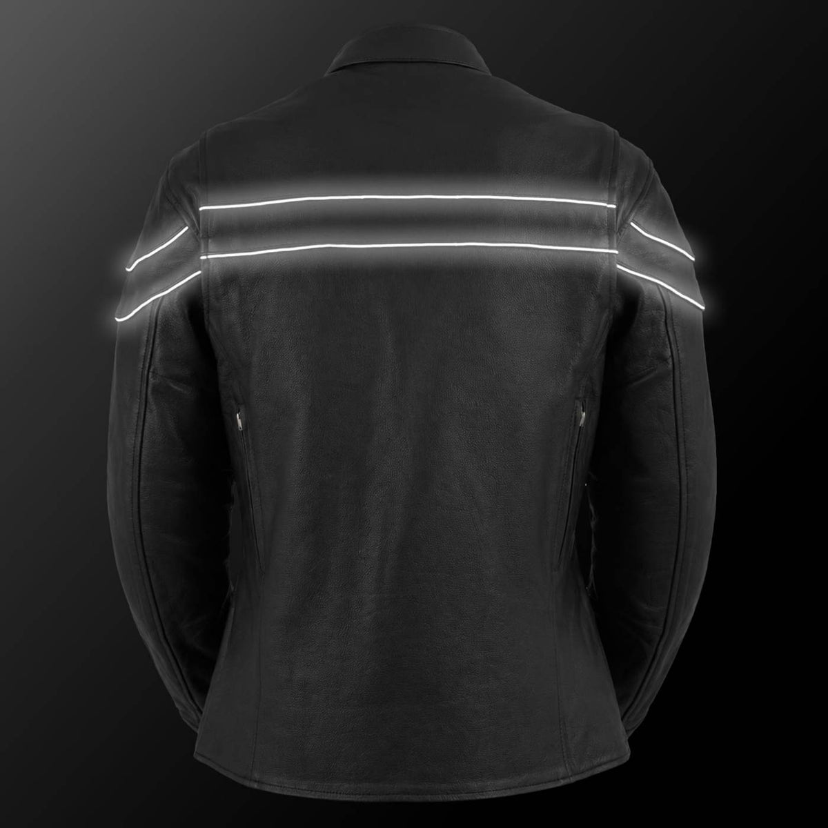 Milwaukee Leather LKL27008 Women's Premium Black Leather Motorcycle Rider Jacket with CE Armor Protection