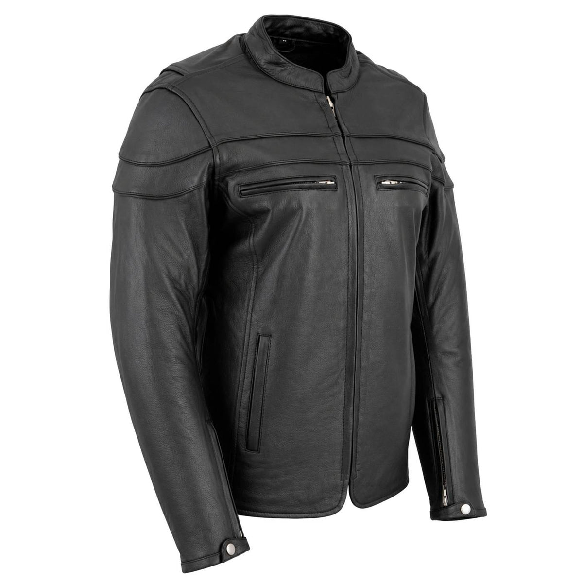Milwaukee Leather LKL27008 Women's Premium Black Leather Motorcycle Rider Jacket with CE Armor Protection