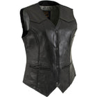 Milwaukee Leather Women's Road Queen Black Braided Buffalo Leather Motorcycle Vest - LKL4713