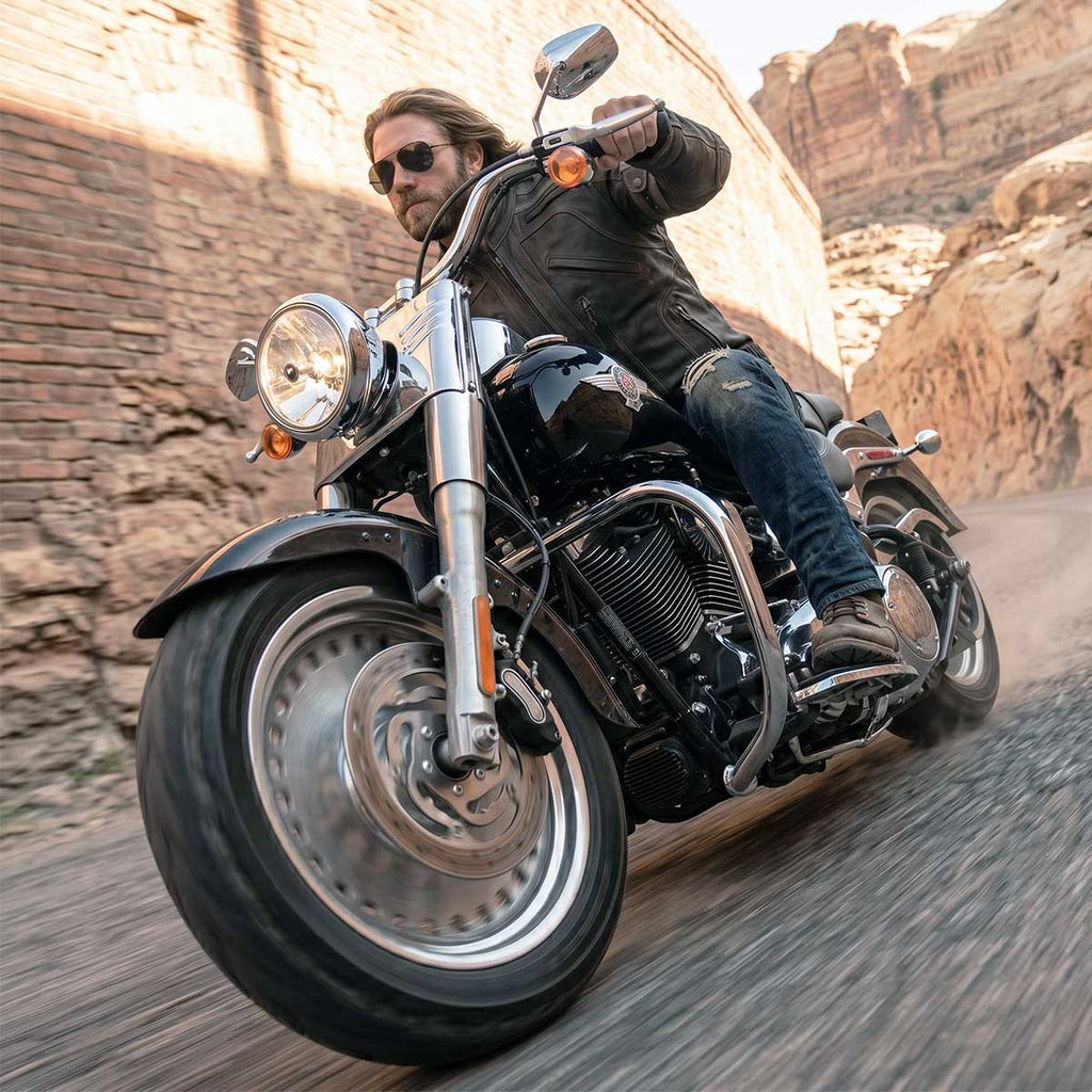 Milwaukee Leather Men's Matte Black 'Street' CE Armored Motorcycle Vented Jacket - Reflective - LKM17012