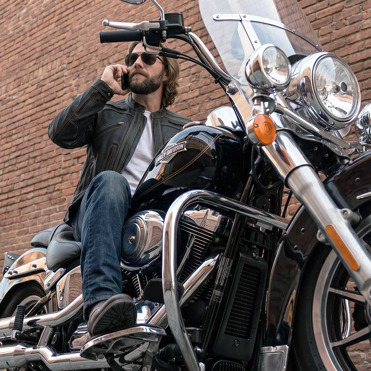 Milwaukee Leather Men's Matte Black 'Street' CE Armored Motorcycle Vented Jacket - Reflective - LKM17012