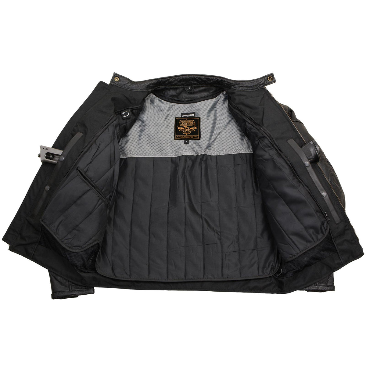 Milwaukee Leather Men's 'The Racer' Premium Black Leather Vented Racer Style Motorcycle Biker Jacket w/ CE Armor - LKM17015