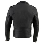 Milwaukee Leather Men's The Legend Classic Brando Black Premium Leather Motorcycle Jacket - LKM1781