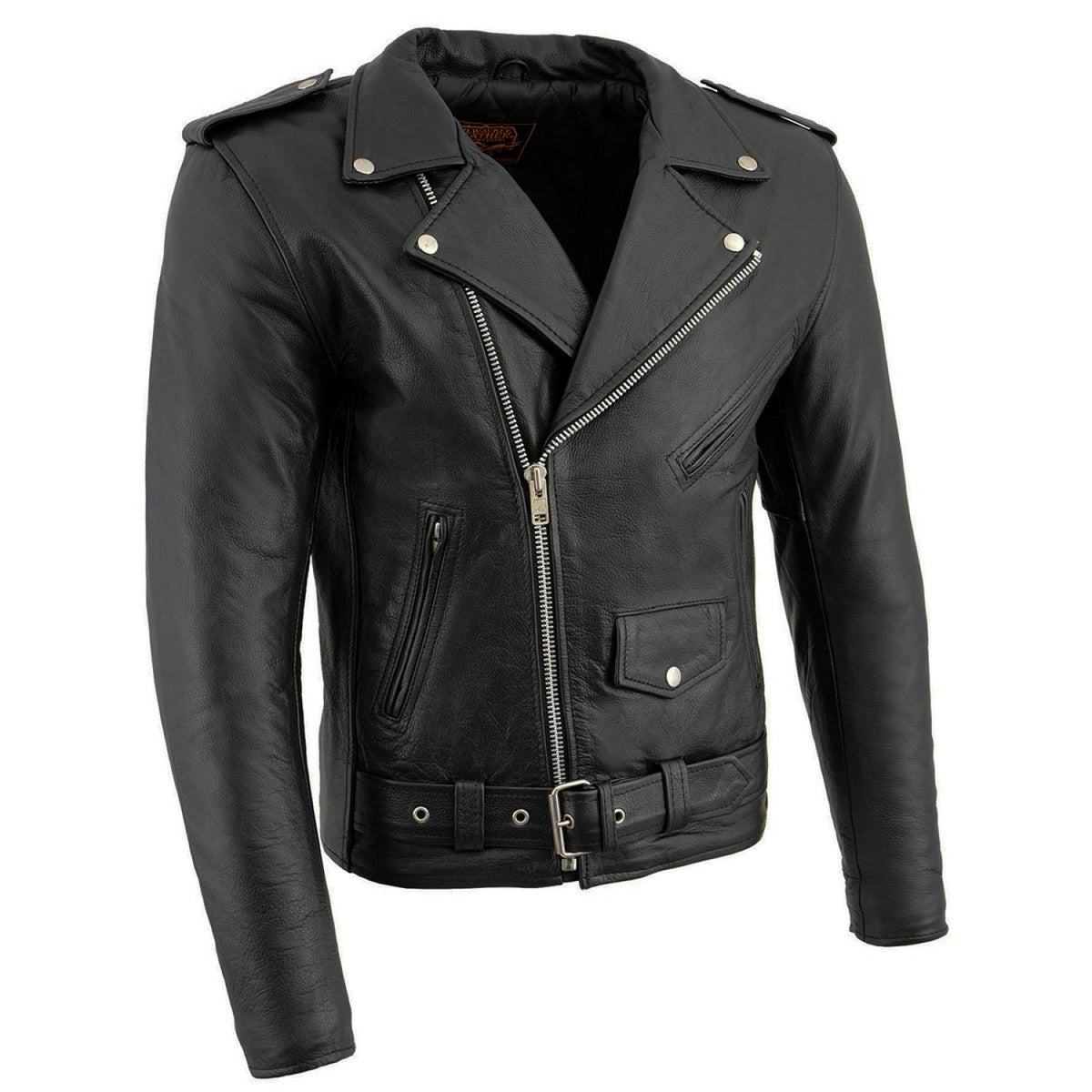 Milwaukee Leather Men's The Legend Classic Brando Black Premium Leather Motorcycle Jacket - LKM1781