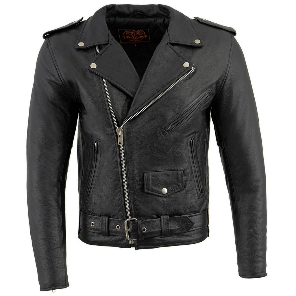 Milwaukee Leather Men's The Legend Classic Brando Black Premium Leather Motorcycle Jacket - LKM1781