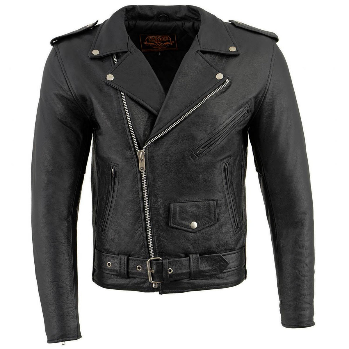 Milwaukee Leather Men's The Legend Classic Brando Black Premium Leather Motorcycle Jacket - LKM1781