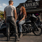 Milwaukee Leather LKM5718 Men's Classic Black Loose Fitted Motorcycle Casual Leather Biker Pants
