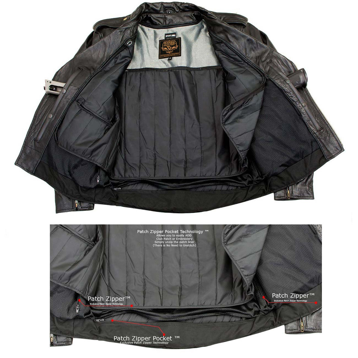 Milwaukee Leather LKM17004 Men's Classic Premium Black Vented Motorcycle Leather Biker Riders Jacket