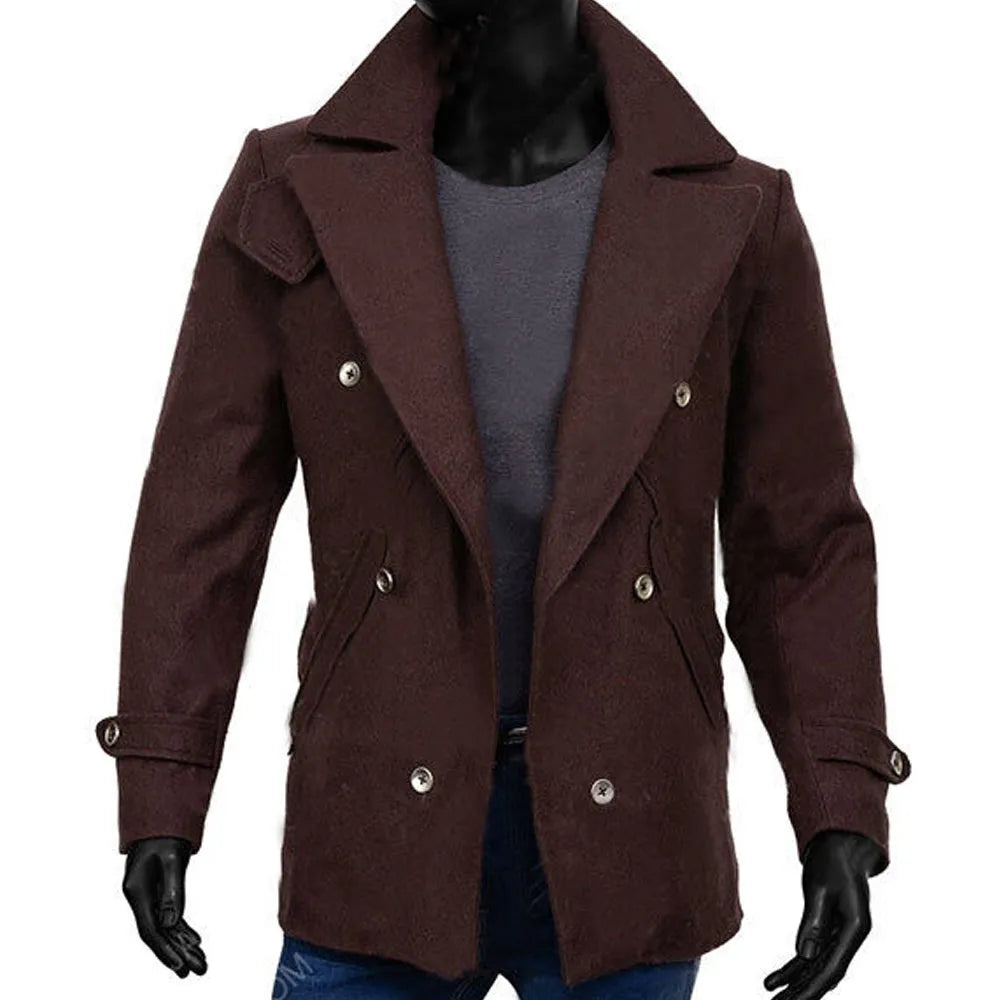 Loki Season 2 Tom Hiddleston Brown Wool Pea Coat