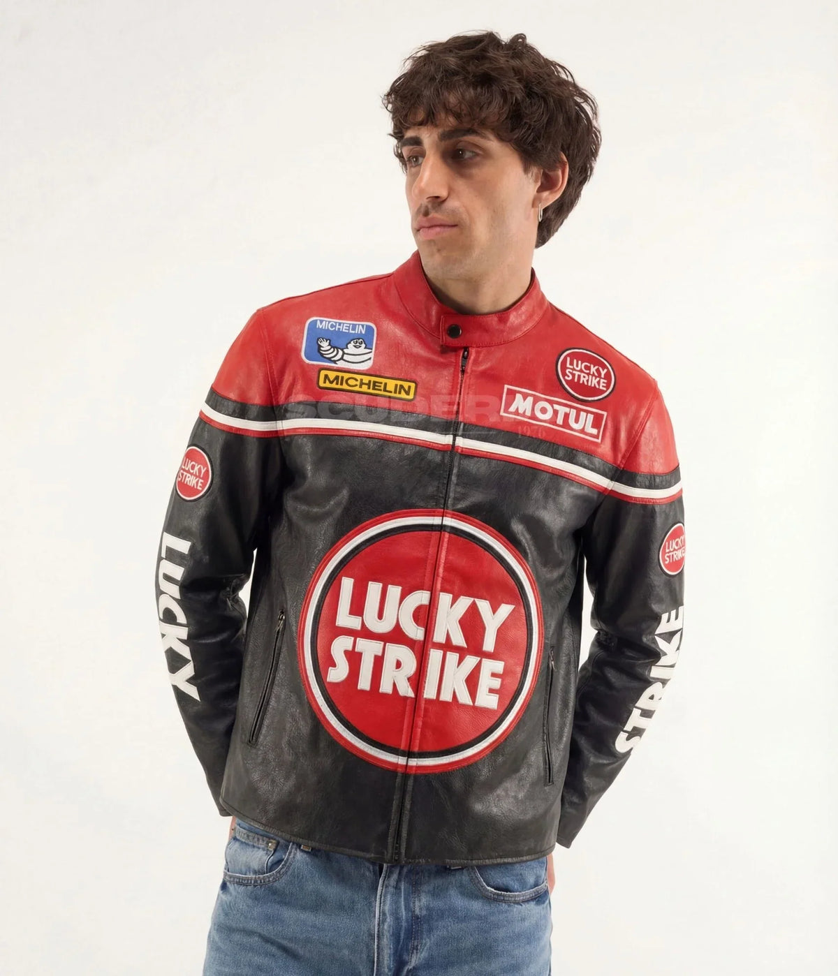 Lucky Strike Leather Jacket - Red Edition