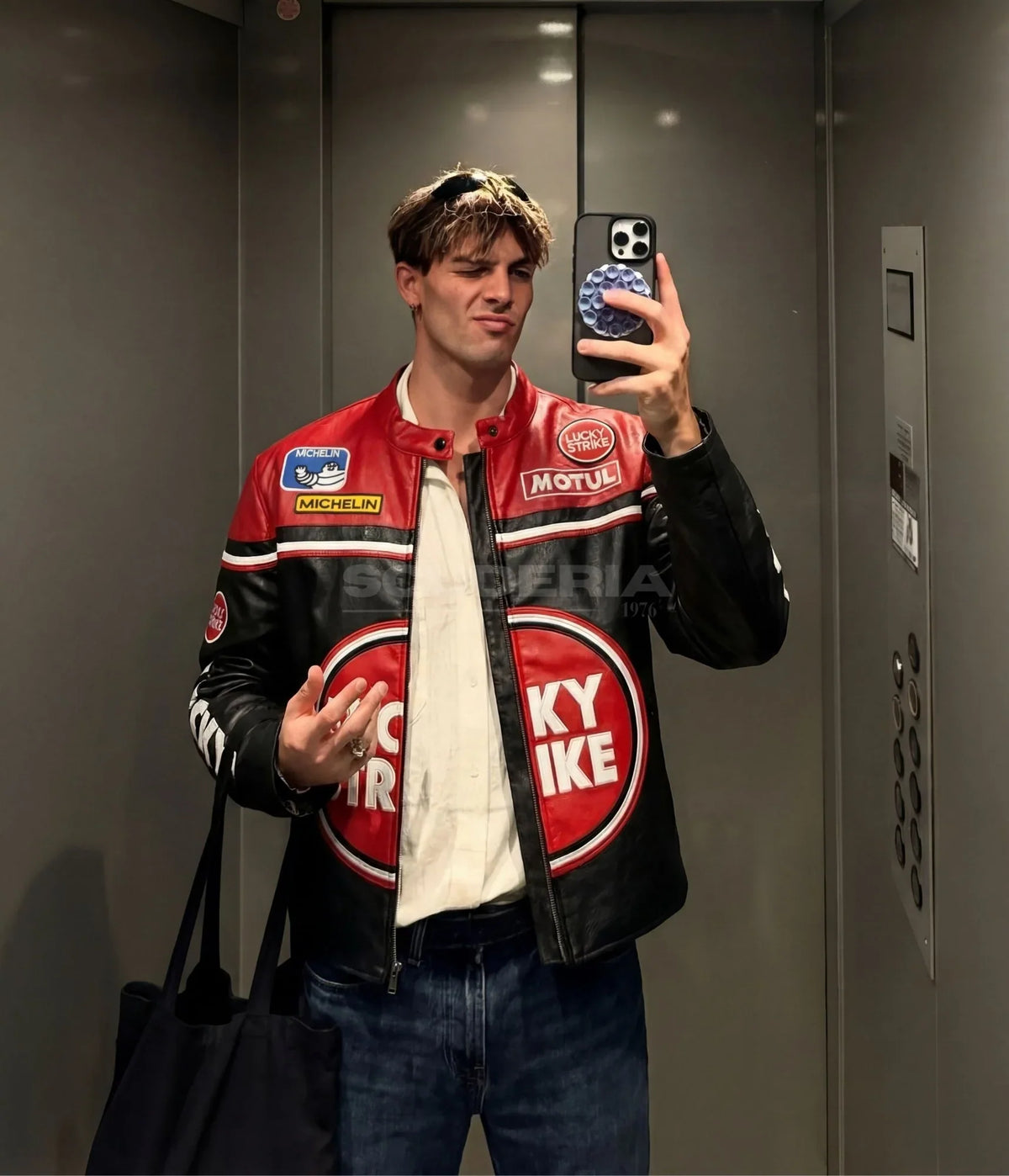 Lucky Strike Leather Jacket - Red Edition