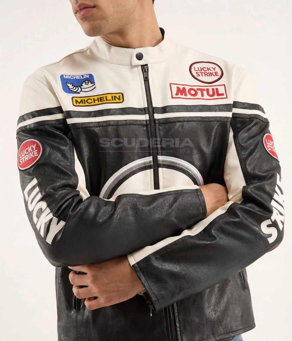 Lucky Strike Leather Jacket - White Edition