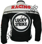 LUCKY STRIKE Cordura Textile Motorcycle Jacket - Black / White