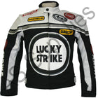 LUCKY STRIKE Cordura Textile Motorcycle Jacket - Black / White